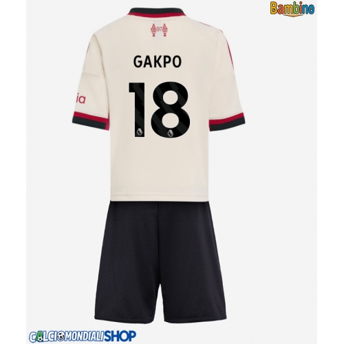 Maglie da calcio Liverpool Cody Gakpo #18 Seconda Maglia Bambino 2025-26 Manica Corta + Pantaloni corti)
